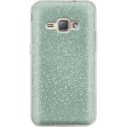 Чехол с блёстками Samsung J120H Galaxy J1 2016 Зеленый
