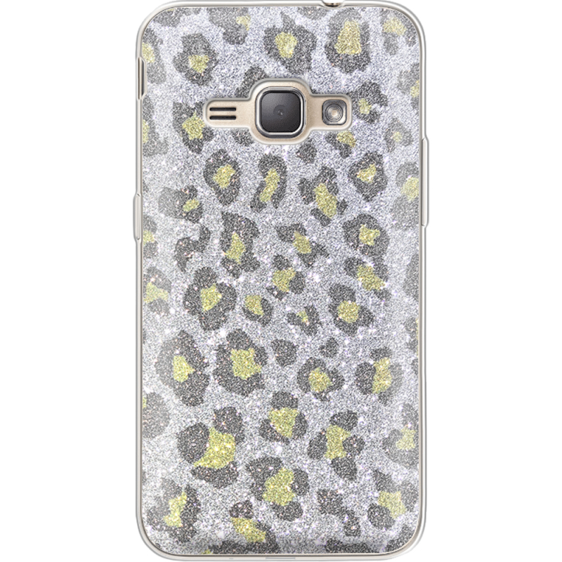 Чехол с блёстками Samsung J120H Galaxy J1 2016 Леопард