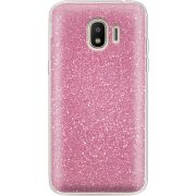 Чехол с блёстками Samsung J250 Galaxy J2 (2018) Розовый