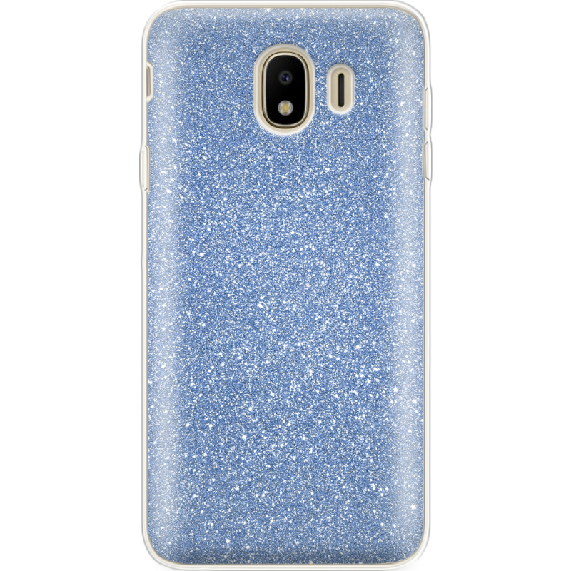 Чехол с блёстками Samsung J400 Galaxy J4 2018 Голубой