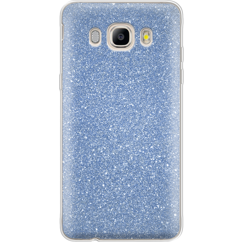 Чехол с блёстками Samsung J510 Galaxy J5 2016 Голубой