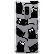 Прозрачный чехол Uprint Samsung G965 Galaxy S9 Plus с 3D-глазками Black Kitty