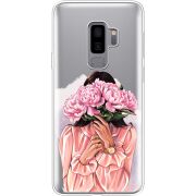 Прозрачный чехол Uprint Samsung G965 Galaxy S9 Plus Девушка с Пионами