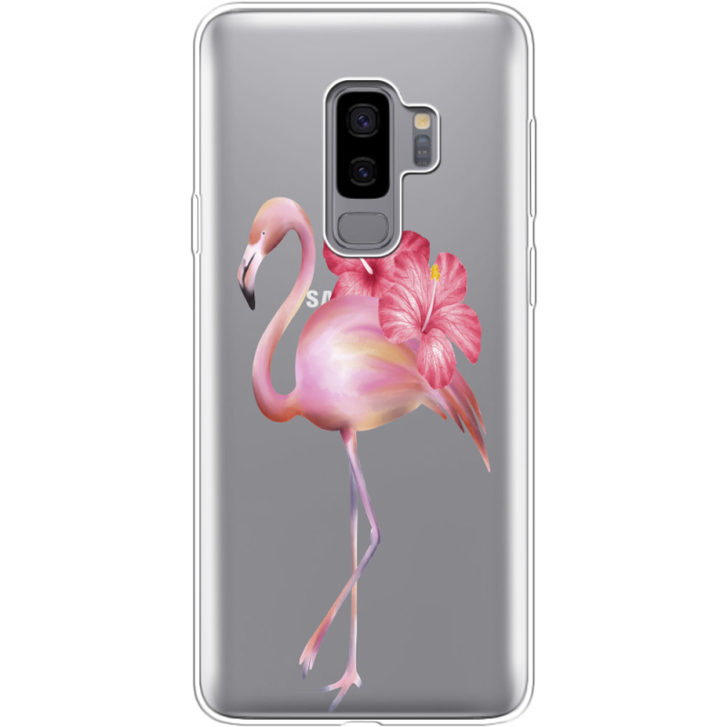 Прозрачный чехол Uprint Samsung G965 Galaxy S9 Plus Floral Flamingo