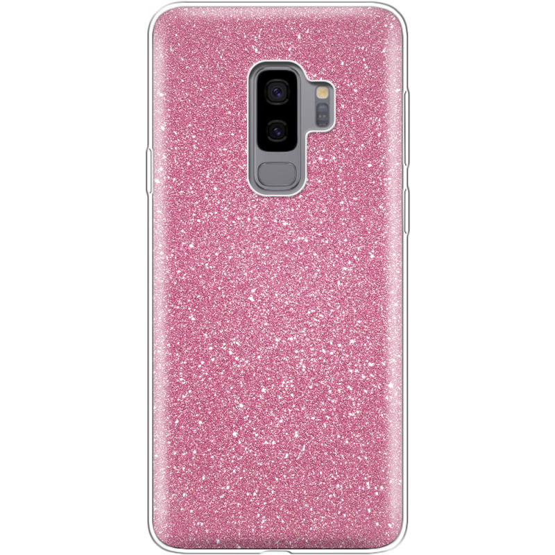 Чехол с блёстками Samsung G965 Galaxy S9 Plus Розовый