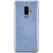 Чехол с блёстками Samsung G965 Galaxy S9 Plus Голубой