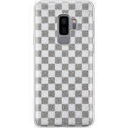 Чехол с блёстками Samsung G965 Galaxy S9 Plus Шахматы