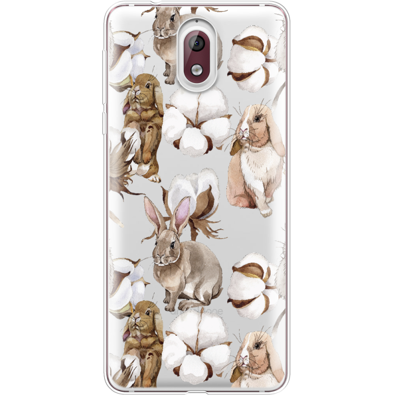 Прозрачный чехол Uprint Nokia 3.1 Cotton and Rabbits