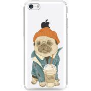 Прозрачный чехол Uprint Apple iPhone 5С Dog Coffeeman
