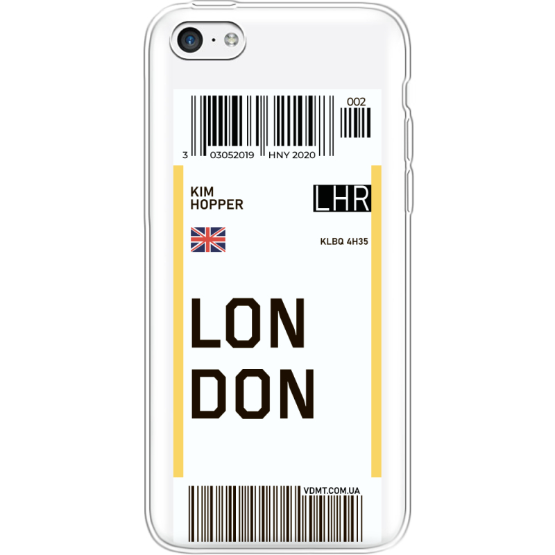 Прозрачный чехол Uprint Apple iPhone 5С Ticket London