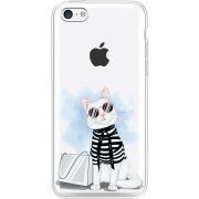 Прозрачный чехол Uprint Apple iPhone 5С Cat Style