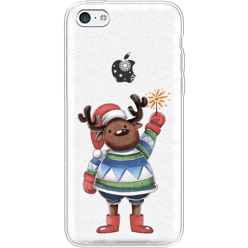Прозрачный чехол Uprint Apple iPhone 5С Christmas Deer with Snow