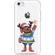 Прозрачный чехол Uprint Apple iPhone 5С Christmas Deer with Snow