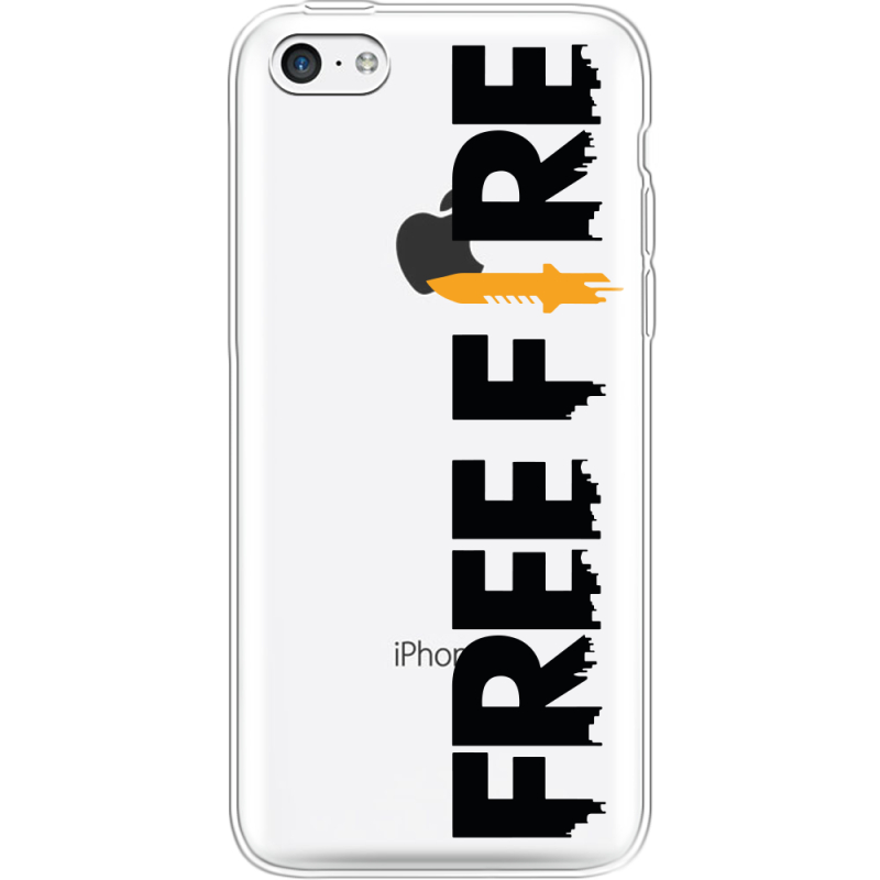 Прозрачный чехол Uprint Apple iPhone 5С Free Fire Black Logo