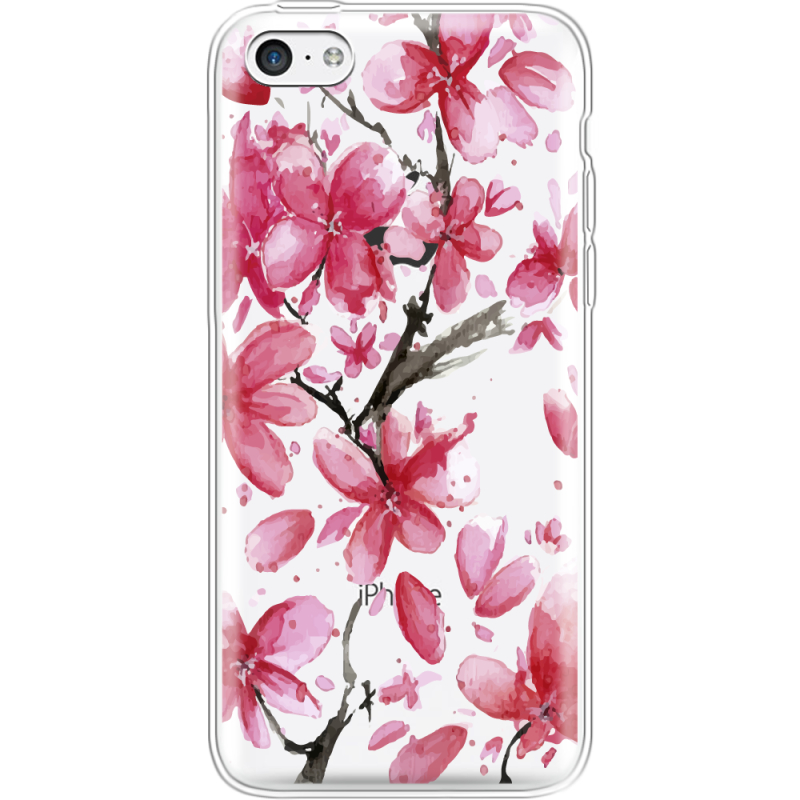 Прозрачный чехол Uprint Apple iPhone 5С Pink Magnolia
