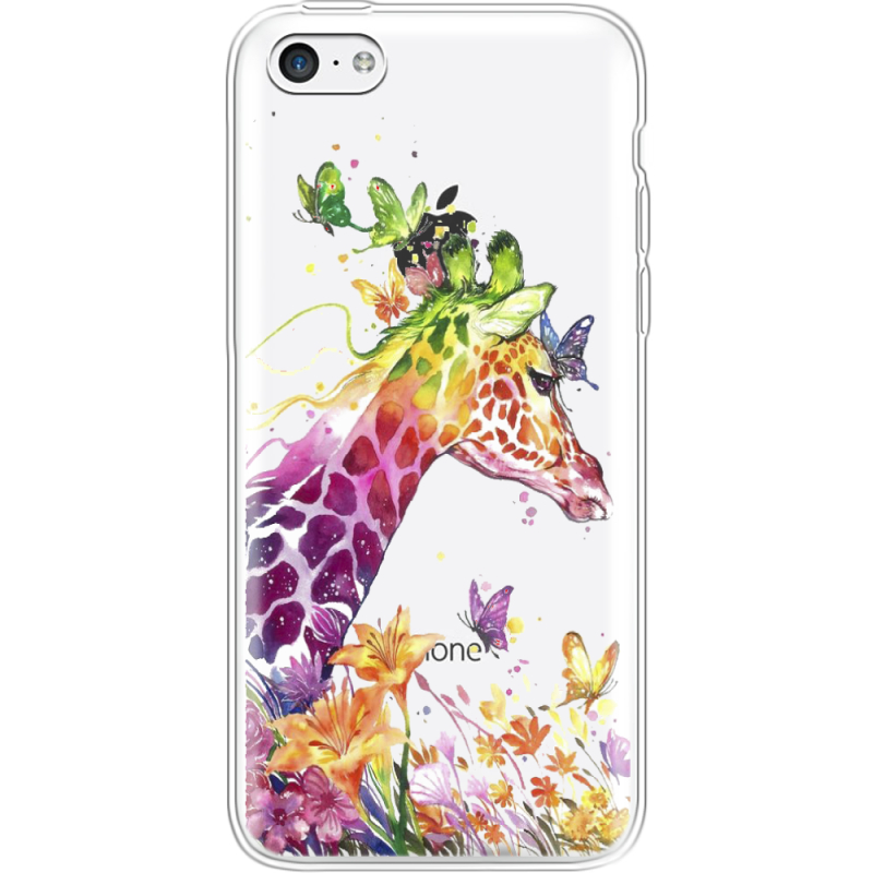 Прозрачный чехол Uprint Apple iPhone 5С Colorful Giraffe