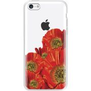Прозрачный чехол Uprint Apple iPhone 5С Red Poppies