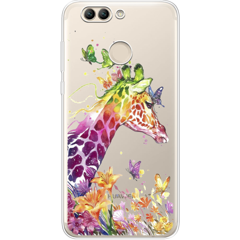 Прозрачный чехол Uprint Huawei Nova 2 Colorful Giraffe