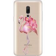 Прозрачный чехол Uprint Meizu 15 Plus Floral Flamingo