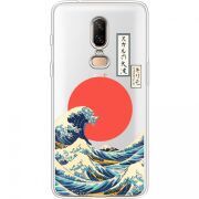 Прозрачный чехол Uprint OnePlus 6 Большая волна в Канагаве