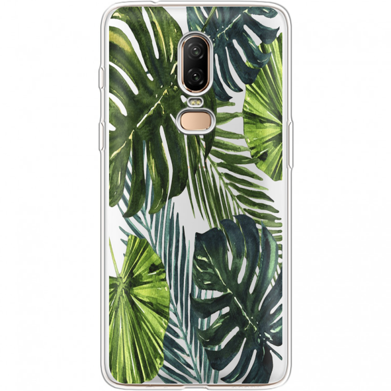 Прозрачный чехол Uprint OnePlus 6 Palm Tree