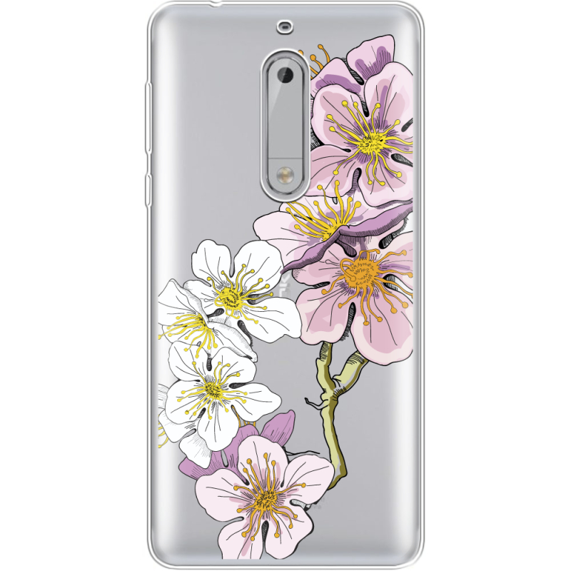 Прозрачный чехол Uprint Nokia 5 Cherry Blossom