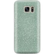 Чехол с блёстками Samsung G930 Galaxy S7 Зеленый