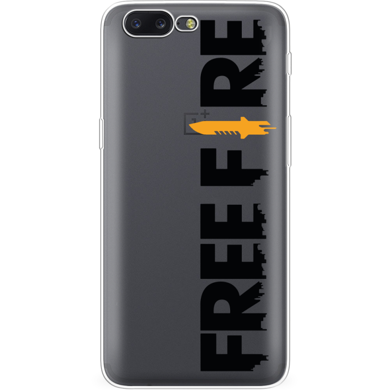 Прозрачный чехол Uprint OnePlus 5 Free Fire Black Logo
