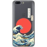 Прозрачный чехол Uprint OnePlus 5 Большая волна в Канагаве