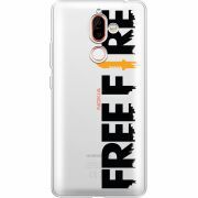 Прозрачный чехол Uprint Nokia 7 Plus Free Fire Black Logo