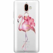 Прозрачный чехол Uprint Nokia 7 Plus Floral Flamingo
