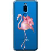 Прозрачный чехол Uprint Meizu X8 Floral Flamingo