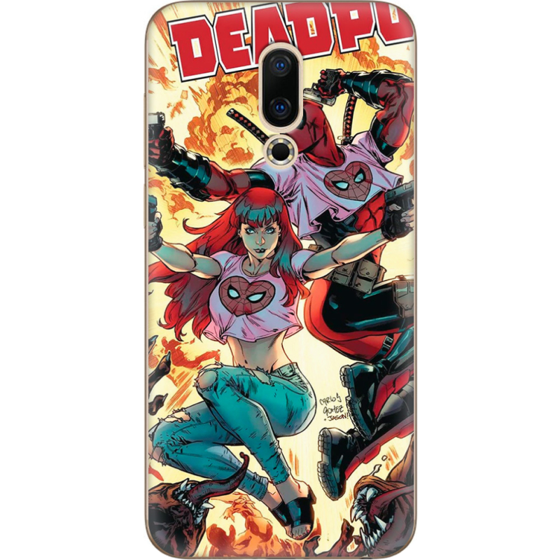 Чехол Uprint Meizu 16X Deadpool and Mary Jane