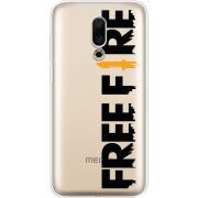 Прозрачный чехол Uprint Meizu 16X Free Fire Black Logo