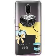 Прозрачный чехол Uprint OnePlus 6T Fashion Pug