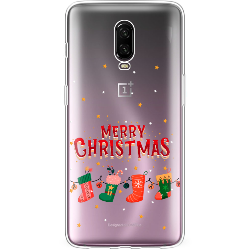 Прозрачный чехол Uprint OnePlus 6T Merry Christmas