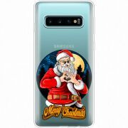 Прозрачный чехол Uprint Samsung G973 Galaxy S10 Cool Santa