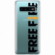 Прозрачный чехол Uprint Samsung G973 Galaxy S10 Free Fire Black Logo