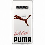 Прозрачный чехол Uprint Samsung G975 Galaxy S10 Plus Wild Cat