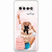Прозрачный чехол Uprint Samsung G975 Galaxy S10 Plus Travel Girl