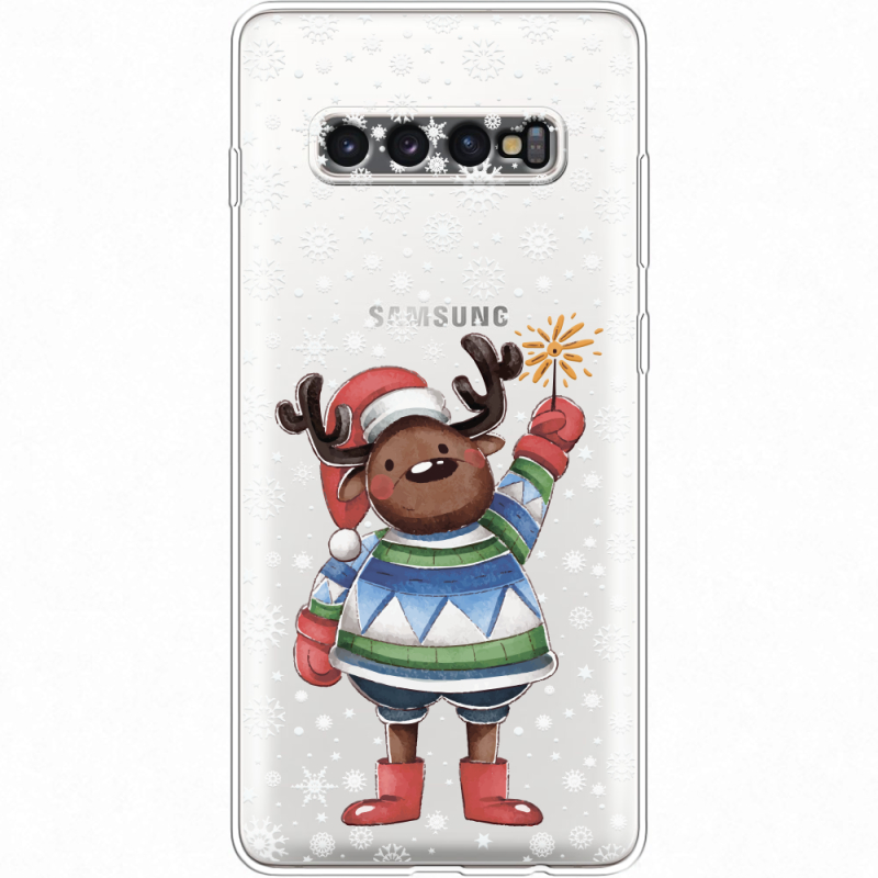 Прозрачный чехол Uprint Samsung G975 Galaxy S10 Plus Christmas Deer with Snow
