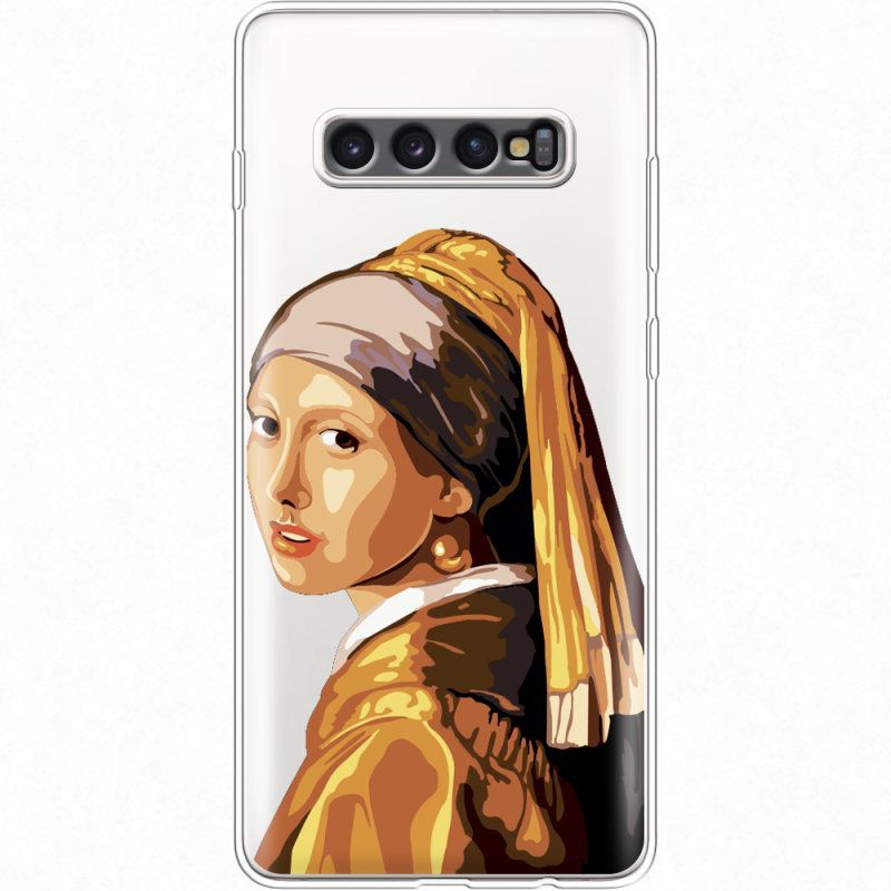 Прозрачный чехол Uprint Samsung G975 Galaxy S10 Plus Девушка с жемчужной серёжкой