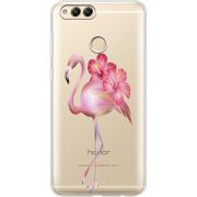 Прозрачный чехол Uprint Honor 7x Floral Flamingo