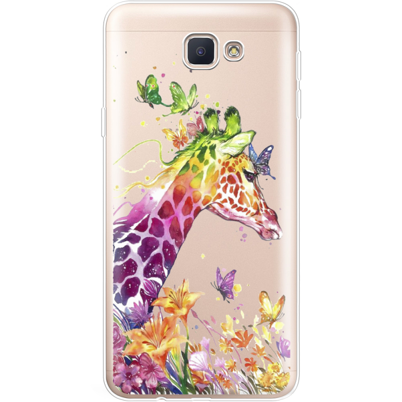 Прозрачный чехол Uprint Samsung J5 Prime G570F Colorful Giraffe