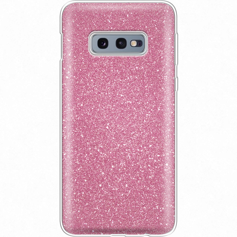 Чехол с блёстками Samsung G970 Galaxy S10e Розовый