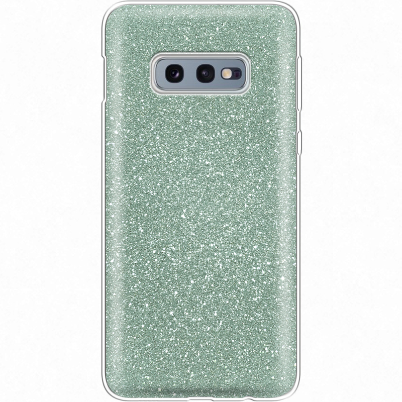 Чехол с блёстками Samsung G970 Galaxy S10e Зеленый