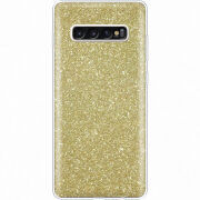 Чехол с блёстками Samsung G975 Galaxy S10 Plus Золото
