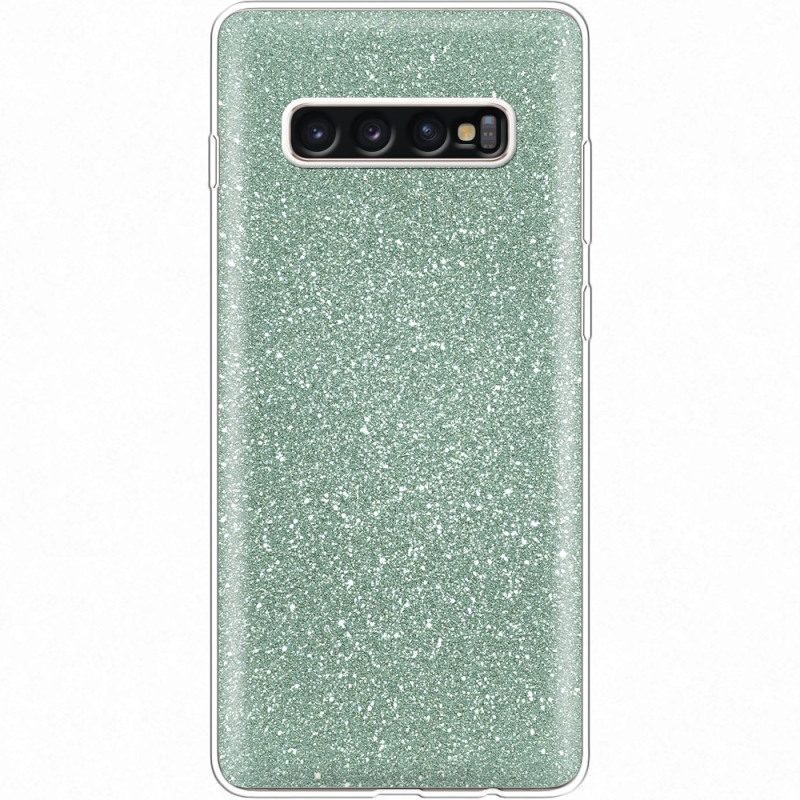 Чехол с блёстками Samsung G975 Galaxy S10 Plus Зеленый