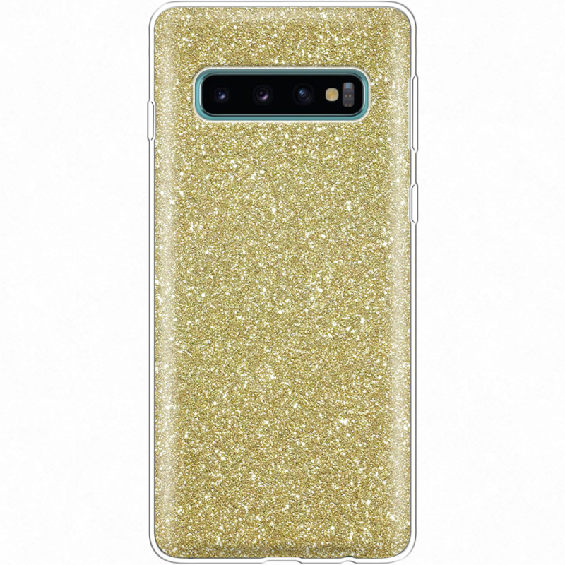 Чехол с блёстками Samsung G973 Galaxy S10 Золото