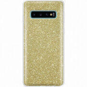 Чехол с блёстками Samsung G973 Galaxy S10 Золото